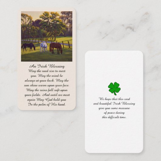 の賛美悔やみや弔慰記念祈りの言葉カード 名刺 (正面/裏面)