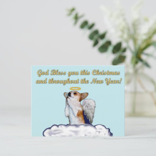 の賛美祈りの言葉Dottエンジェルポストカード ポストカード (スタンド正面)