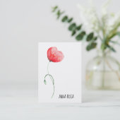 *~*の赤いケシの花の結婚式のイベントプランナーのシンプル 名刺 (スタンド正面)