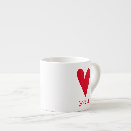 |の赤いハートのバレンタインデー愛して下さい エスプレッソカップ (正面右)