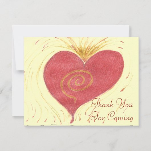 の赤いハートを来ることありがとう サンキューカード (正面)