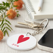 |の赤いハート愛して下さい キーホルダー (正面右)