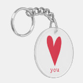 |の赤いハート愛して下さい キーホルダー (正面左)