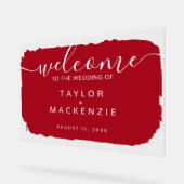 の赤に結婚よパーソナライズされたう アクリルサイン (傾斜)