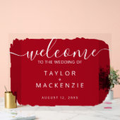 の赤に結婚よパーソナライズされたう アクリルサイン (ウェディング)