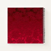 の赤結婚金ゴールドブラッククリスマスウィンターモノグラム ノートブック (裏面)