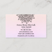 *~*の赤面のパステルの曼荼羅のグリッターのスピリチュアルのヨガ 名刺 (裏面)