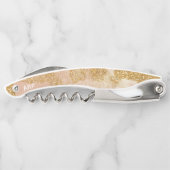 *~*の赤面のピンクの金ゴールドのグリッターのヴィンテージ ソムリエナイフ (裏面)