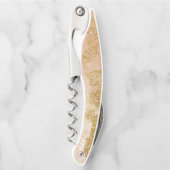 *~*の赤面のピンクの金ゴールドのグリッターのヴィンテージ ソムリエナイフ (正面)