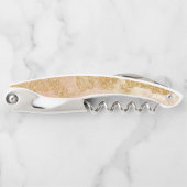 *~*の赤面のピンクの金ゴールドのグリッターのヴィンテージ ソムリエナイフ (正面)