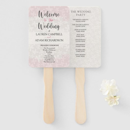 の赤面結婚ピンクウォーターの色へようこそ ハンドファン (正面&裏面)