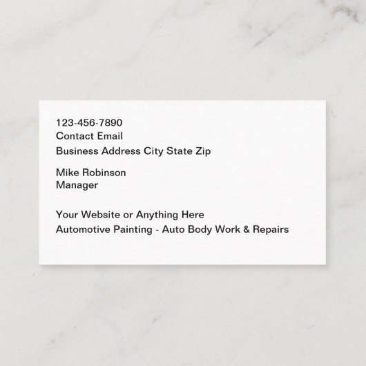 の車の絵を描と競合の名刺 名刺 (裏面)