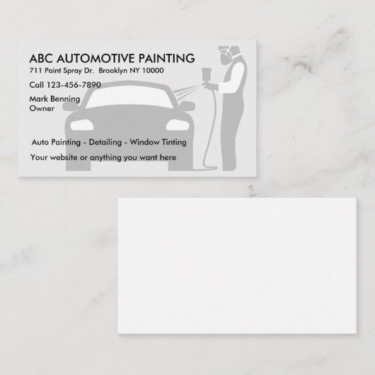 の車の絵を描体ショップの名刺 名刺 (正面/裏面)