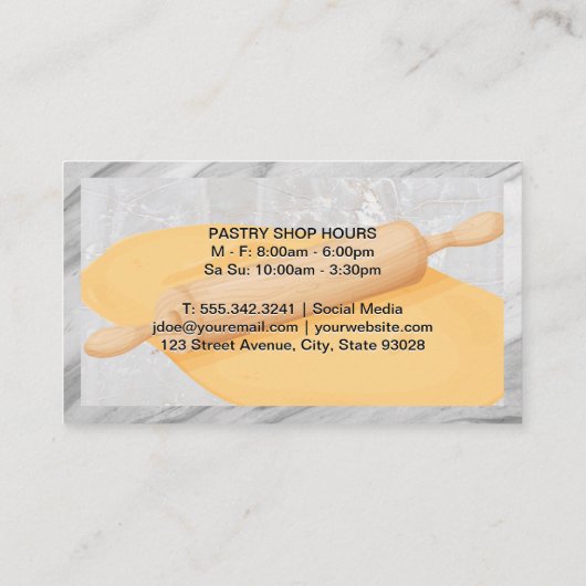 の転がピンと生地 | 料理芸術 名刺 (裏面)