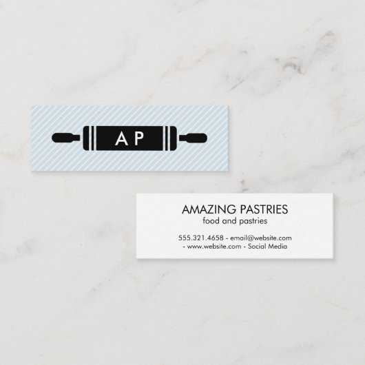 の転がピンモノグラストライプム スキニー名刺 (正面/裏面)