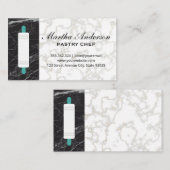 の転がピン |金ゴールド白大理石 |黒い大理石 名刺 (正面/裏面)