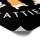 の転がファットコおもしろいルギ脂肪かわいいコーギ恋人 ポスター (角)