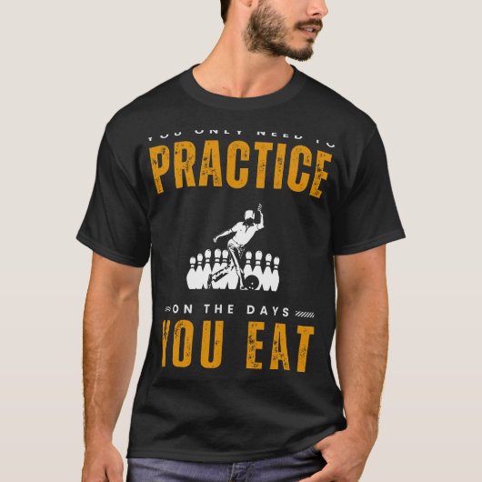の転がユーモアのストライキ:ボーリング練習用ティー Tシャツ (正面)