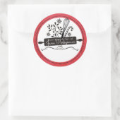 の転が台所からクリスマスをささやく ラウンドシール (バッグ)