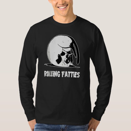 の転が太り猫ねこパパ動物 Tシャツ (正面)