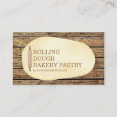 の転が生地木材切断板ベーカリーケーキ 名刺 (正面)