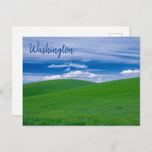 の転が緑の小麦畑 ポストカード (正面/裏面)