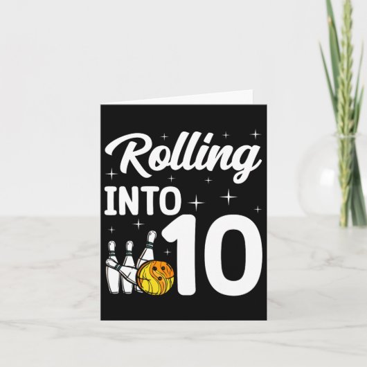 の転が10へのボーリング10誕生日 カード (正面)