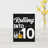 の転が10へのボーリング10誕生日 カード (黄色い花)