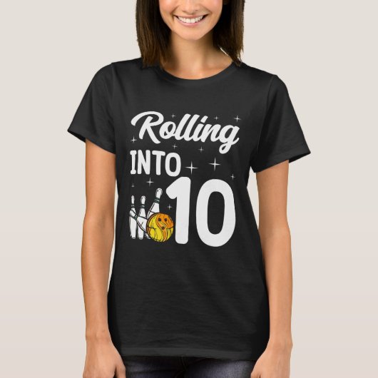 の転が10へのボーリング10誕生日 Tシャツ (正面)