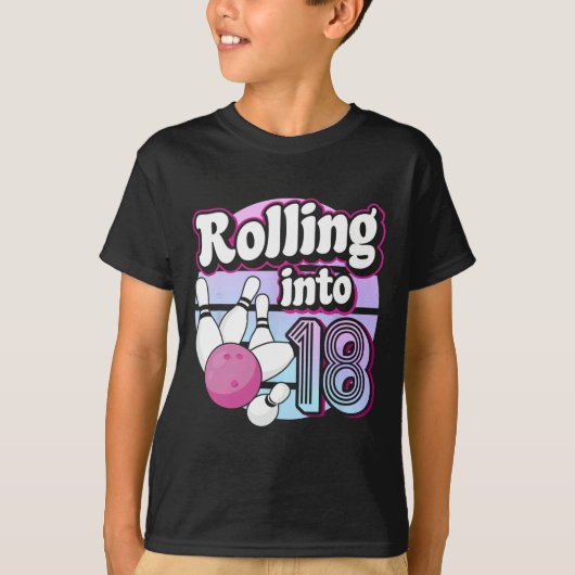 の転が18ボーリング18誕生日 Tシャツ (正面)