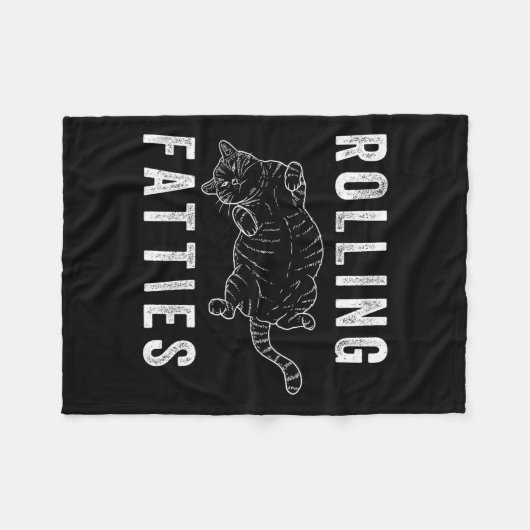の転がfattiesチョンク猫好きギフト猫ママ猫D フリースブランケット (正面(横))