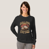 の転がFatties Catおもしろいレトロヴィンテージ Tシャツ (正面フル)