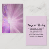 *~*の軽い治療光線が付いている紫色の宇宙手 名刺 (正面/裏面)