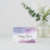 *~*の近代美術の抽象芸術の水彩画の銀のグリッター 名刺 (スタンド正面)