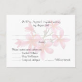 の返信結婚メニューはがきピンクプルメリアフローラ インビテーションポストカード (裏面)