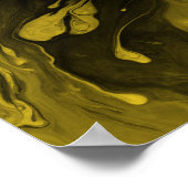 の追加カスタム引用文ブラックマーブルマスタードイエロー ポスター (角)