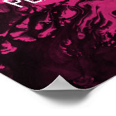 の追加カスタム引用文ブラック大理石、明るいホットピンク ポスター (角)