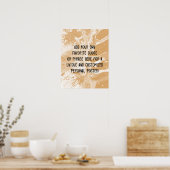 の追加カスタム引用文ホワイトマーブルオレンジクリーム ポスター (キッチン)