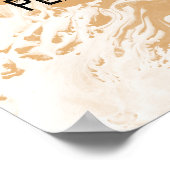 の追加カスタム引用文ホワイトマーブルオレンジクリーム ポスター (角)