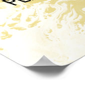 の追加カスタム引用文ホワイトマーブルカスタードイエロー ポスター (角)