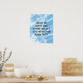 の追加カスタム引用文ホワイトマーブルクラシックブルー ポスター (キッチン)