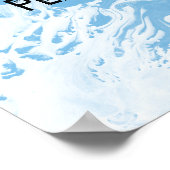 の追加カスタム引用文ホワイトマーブルクラシックブルー ポスター (角)