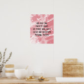 の追加カスタム引用文ホワイトマーブルストロベリーアイス ポスター (キッチン)