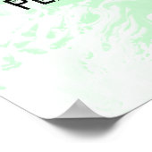 の追加カスタム引用文ホワイトマーブルミントグリーン ポスター (角)