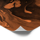 の追加カスタム引用文黒大理石、オレンジ色の皮 ポスター (角)