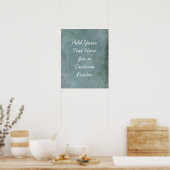 の追加カスタム文字微妙な青グランジ ポスター (キッチン)