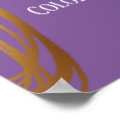 の追加カスタム文字落書き金ゴールド楕円（紫） ポスター (角)