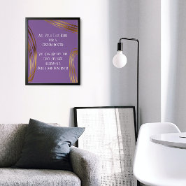 の追加カスタム文字落書き金ゴールド楕円(紫) ポスター