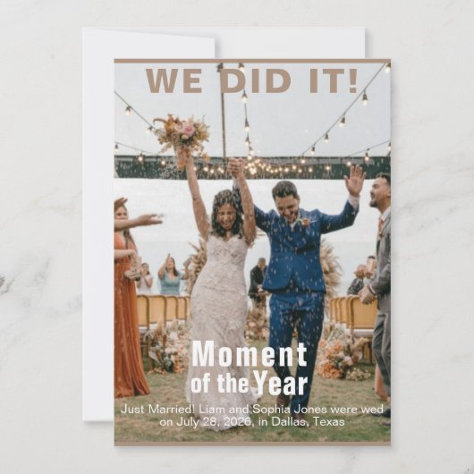 の追加結婚写真おもしろい雑誌カバーカード (正面)