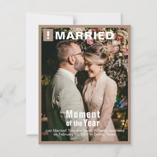 の追加結婚写真おもしろい雑誌カバーカード (正面)